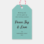 Ombre Mint Falalalala Bold Script Moderner Urlaub Geschenkanhänger (Rückseite)