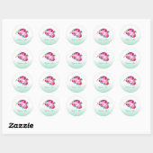 Ombre Mint Floral Wedding Aufkleber (Blatt)