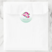 Ombre Mint Floral Wedding Aufkleber (Tasche)