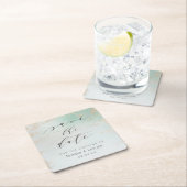 Ombre Mint Green Mattiert Gold Foil Chic Wedding Rechteckiger Pappuntersetzer (Vor Ort)