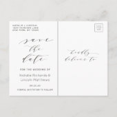 Ombre Mint Green Mattiert Gold Foil Save the Date Ankündigungspostkarte (Rückseite)