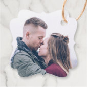 Ombre Mint Green Mattiert Gold Foil Save the Date Geschenkanhänger (Rückseite)