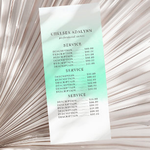Ombre Mint Wasserfarbe Minimalist Rack Card Werbekarte