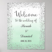 Ombre Minze and Silver Welcome Poster Print (Vorne)