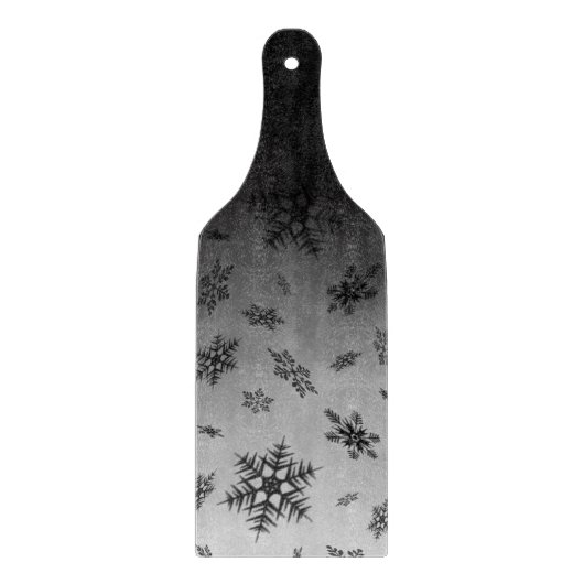 Ombre mit Schneeflocken Glass Cutting Paddle Schneidebrett (Vorderseite)