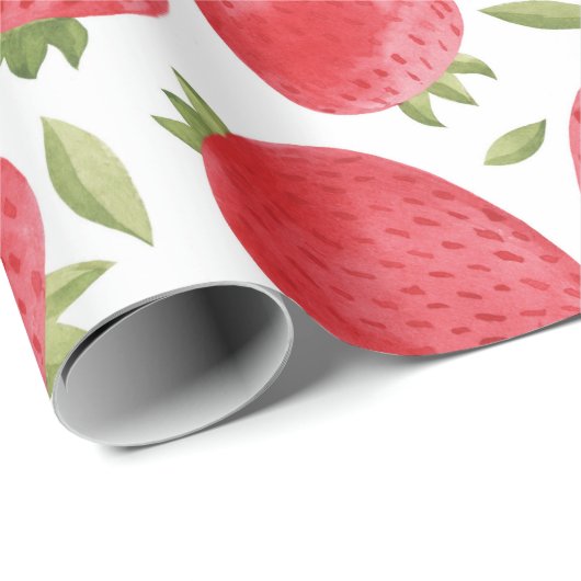 Ombre Monogram + Erdbeeren Rot & Grün + Rosa Geschenkpapier (Rolleneckpunkt)