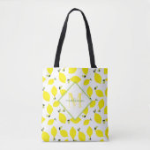 Ombre #Monogram + #Lemons Gelb + Grün + Weiß Tasche (Vorderseite)