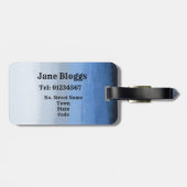 Ombre monogrammierte Tag-Blues Gepäckanhänger (Rückseite horizontal)