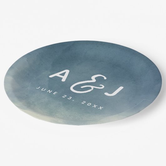 Ombre Nichts Extravagant nur Liebe Brush Typografi Pappteller (Schrägansicht)