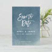 Ombre Nichts Extravagant nur Liebe Brush Typografi Save The Date (Stehend Vorderseite)
