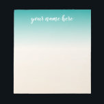 Ombre Notepad Personalisiert Notizblock<br><div class="desc">Niedliches aquamarines und beigefarbenes personalisiertes Notizblock</div>
