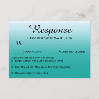 Ombre Ocean Wedding RSVP Response Cards Karte