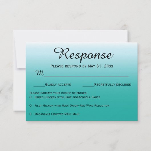 Ombre Ocean Wedding RSVP Response Cards Karte (Vorderseite)