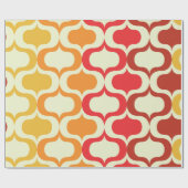 Ombre Ogee Muster in Orange, Mandarine und Rot Geschenkpapier (Flach)