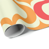 Ombre Ogee Muster in Orange, Mandarine und Rot Geschenkpapier (Rolleneckpunkt)
