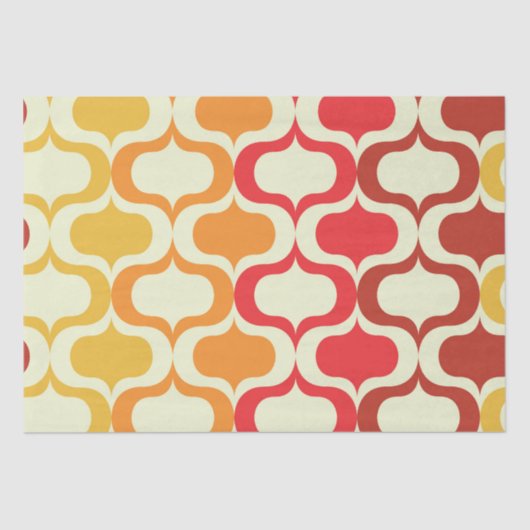 Ombre Ogee Muster in Orange, Mandarine und Rot Seidenpapier (Vorderseite)