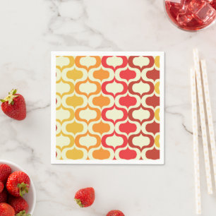 Ombre Ogee Muster in Orange, Mandarine und Rot  Serviette