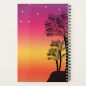 Ombre Palm Tree mit Sternen farbenfroh Planer (Rückseite)