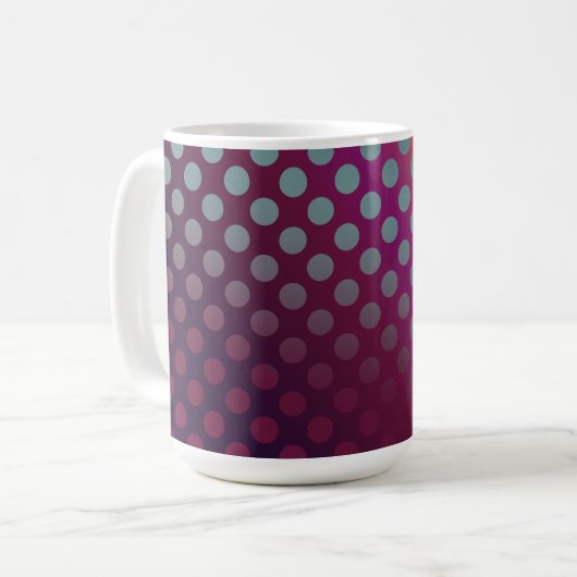 Ombre Passion Fruit Polka Dots Maroon Gelb Aquamar Kaffeetasse (Vorderseite Links)