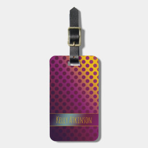 Ombre Passion Fruit Polka Dots mit Namen Gepäckanhänger