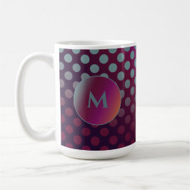 Ombre Passion Fruit Polka Dots Monogram Kaffeetasse