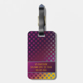 Ombre Passion Fruit Polka Dots Personalisiert Gepäckanhänger (Rückseite vertikal)