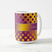 Ombre Passion Fruit Polka Dots Personalisiert Kaffeetasse (VorderseiteRechts)