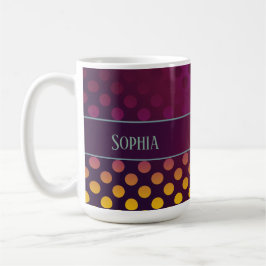 Ombre Passion Fruit Polka Dots Personalisiert Kaffeetasse