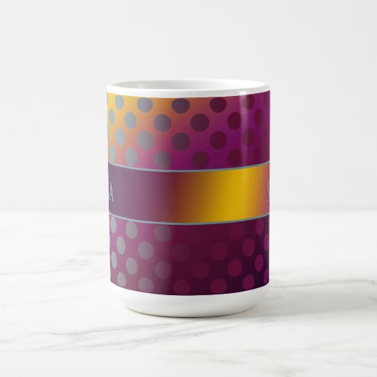 Ombre Passion Fruit Polka Dots Personalisiert Kaffeetasse (Mittel)