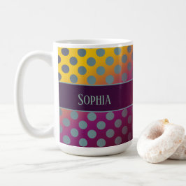 Ombre Passion Fruit Polka Dots Personalisiert Kaffeetasse