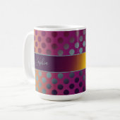 Ombre Passion Fruit Polka Dots Personalisiert Kaffeetasse (Vorderseite Links)