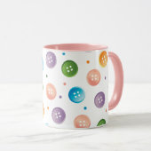 Ombre Pastel Buttons & Dots Tasse (VorderseiteRechts)