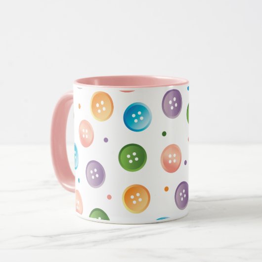 Ombre Pastel Buttons & Dots Tasse (Vorderseite Links)