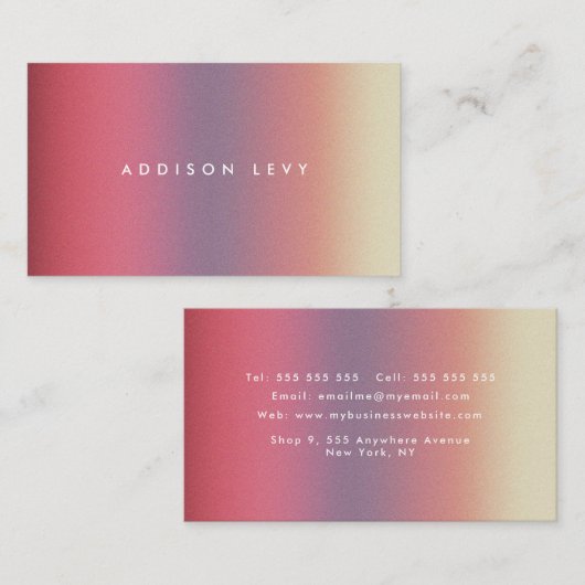 Ombre Pastel Contemporary Minimalistisch Terminkarte (Vorne/Hinten)