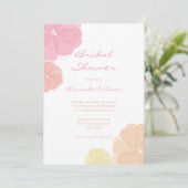 Ombre Pastel Floral Bridal Dusche Einladungen (Stehend Vorderseite)