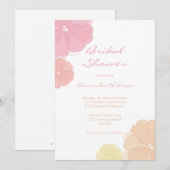 Ombre Pastel Floral Bridal Dusche Einladungen (Vorne/Hinten)