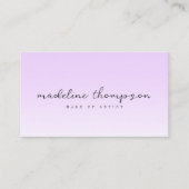 Ombre Pastel Lila Script Qr Code Business Card Visitenkarte (Vorderseite)