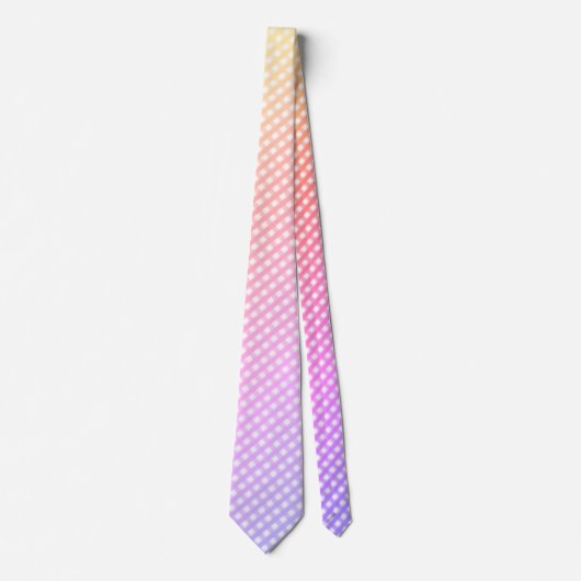 "Ombre Pastel Rainbow Gingham Karo" Neck Tie Krawatte (Vorderseite)