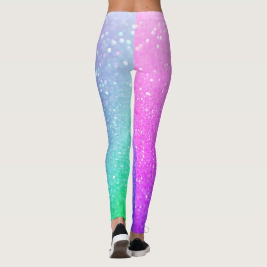 Ombre Pastel Sparkling Glitzer Leggings (Rückseite)