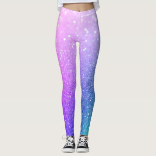 Ombre Pastel Sparkling Glitzer Leggings