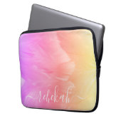 Ombre Pastel Swan Feathers Laptopschutzhülle (Vorderseite Links)