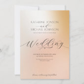 Ombre pastellrosa Wedding Einladung (Vorderseite)