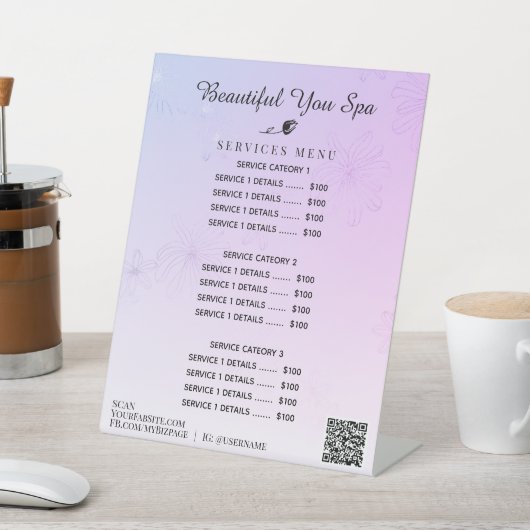 *~* Ombre Patel Rainbow Table Pedestzeichen Sockelschild (In SItu)