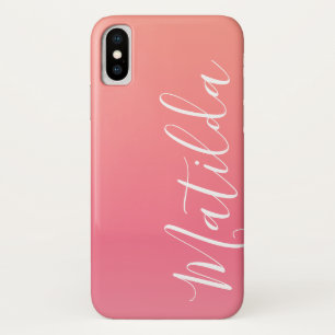 Ombre Peach Pink Personalisiert Name Case-Mate iPhone Hülle