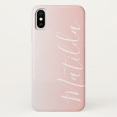 Ombre Peach Pink Schlichter Personalisierter Name Case-Mate iPhone Hülle (Rückseite)