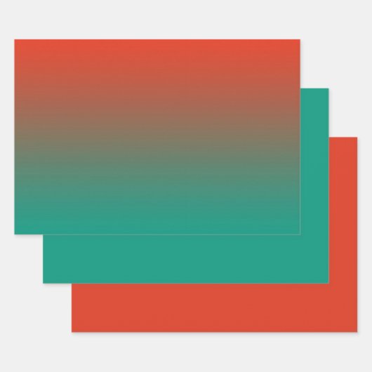 Ombre Peach to aquamarines Design Geschenkpapier Set (Set)