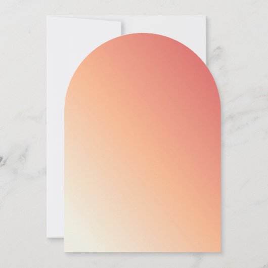 Ombre Peach und White Gradient Einladung (Rückseite)