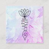 *~* Ombre Peony Lotus Heiler Massage Reiki Yoga Quadratische Visitenkarte (Vorderseite)