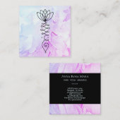 *~* Ombre Peony Lotus Heiler Massage Reiki Yoga Quadratische Visitenkarte (Vorne/Hinten)