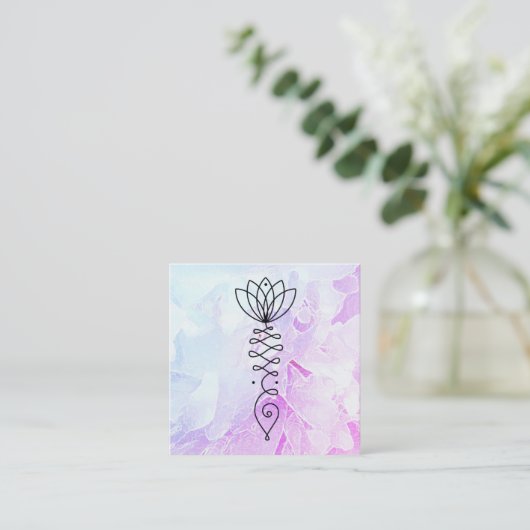 *~* Ombre Peony Lotus Heiler Massage Reiki Yoga Quadratische Visitenkarte (Stehend Vorderseite)